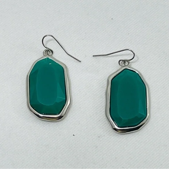 Christmas Earring Drop Dangle Green Big Statement Oval Party Costume Modern New - Picture 3 of 9